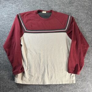 Extreme Gear Shirt Mens Medium Red Colorblock Long Sleeve Thermal Crew Neck